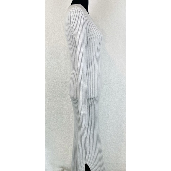 ROMEO & JULIET COUTURE • Grey Ribbed Knit Sweater Bodycon Midi Dress - Picture 8 of 13